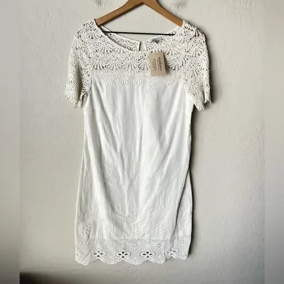 Sundance cotton lace eyelet shift dress NWT - Picture 3 of 10